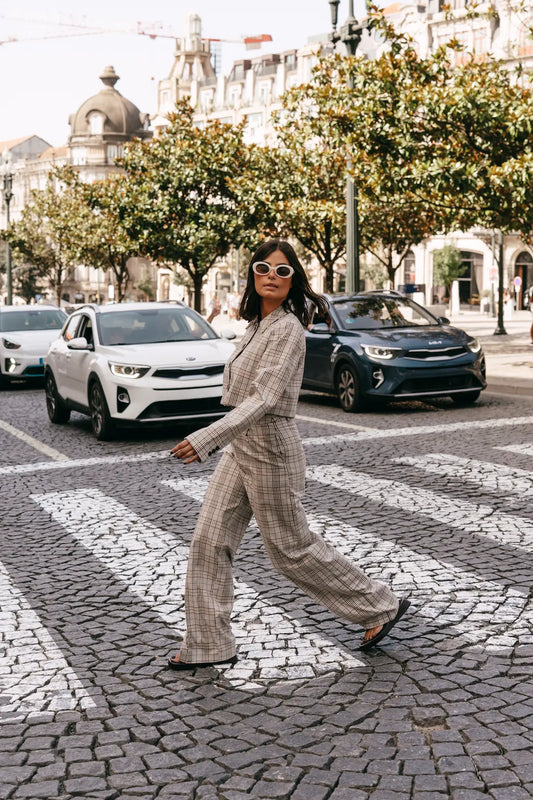 Casaco Cropped Xadrez